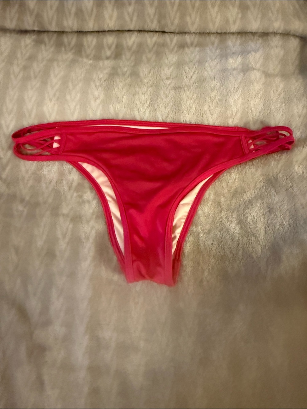 Victoria's Secret Bright Pink Strappy Bikini Bottom